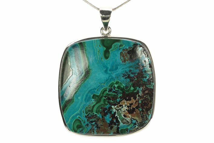 Vibrant Malachite & Chrysocolla Pendant - Sterling Silver #279725